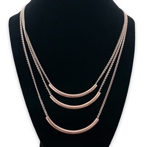 Fossil Rose Gold Layered Necklace